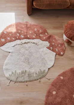 Teppich mit Pilz-Motiv 'Boletus' waschbar 120 x 120 cm