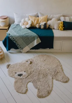 Teppich mit Tiermotiv 'Bear' waschbar 122 x 120 cm