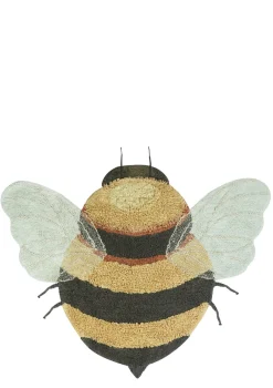 Teppich mit Tiermotiv 'Bee' Honey / Black / Natural waschbar 150 x 115 cm