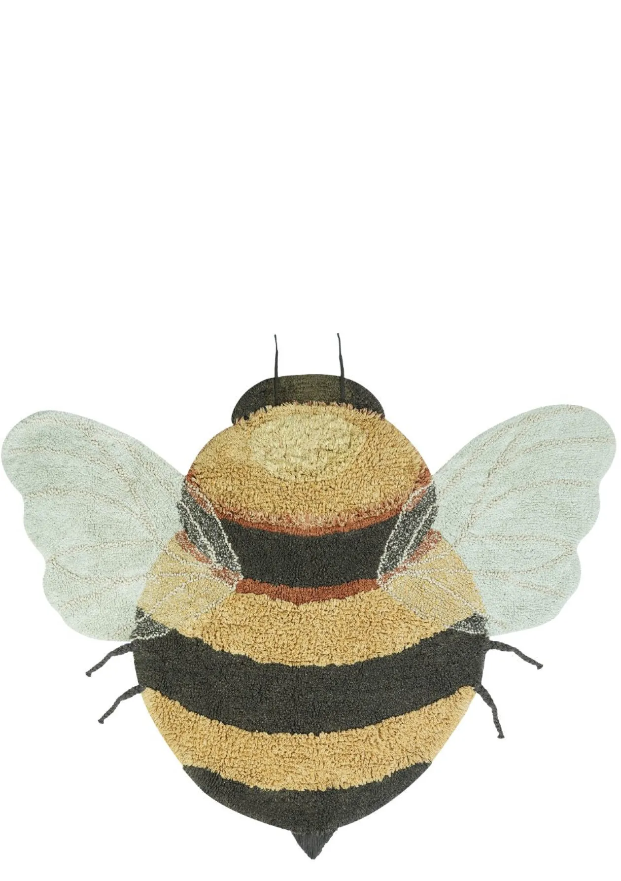 Teppich mit Tiermotiv 'Bee' Honey / Black / Natural waschbar 150 x 115 cm