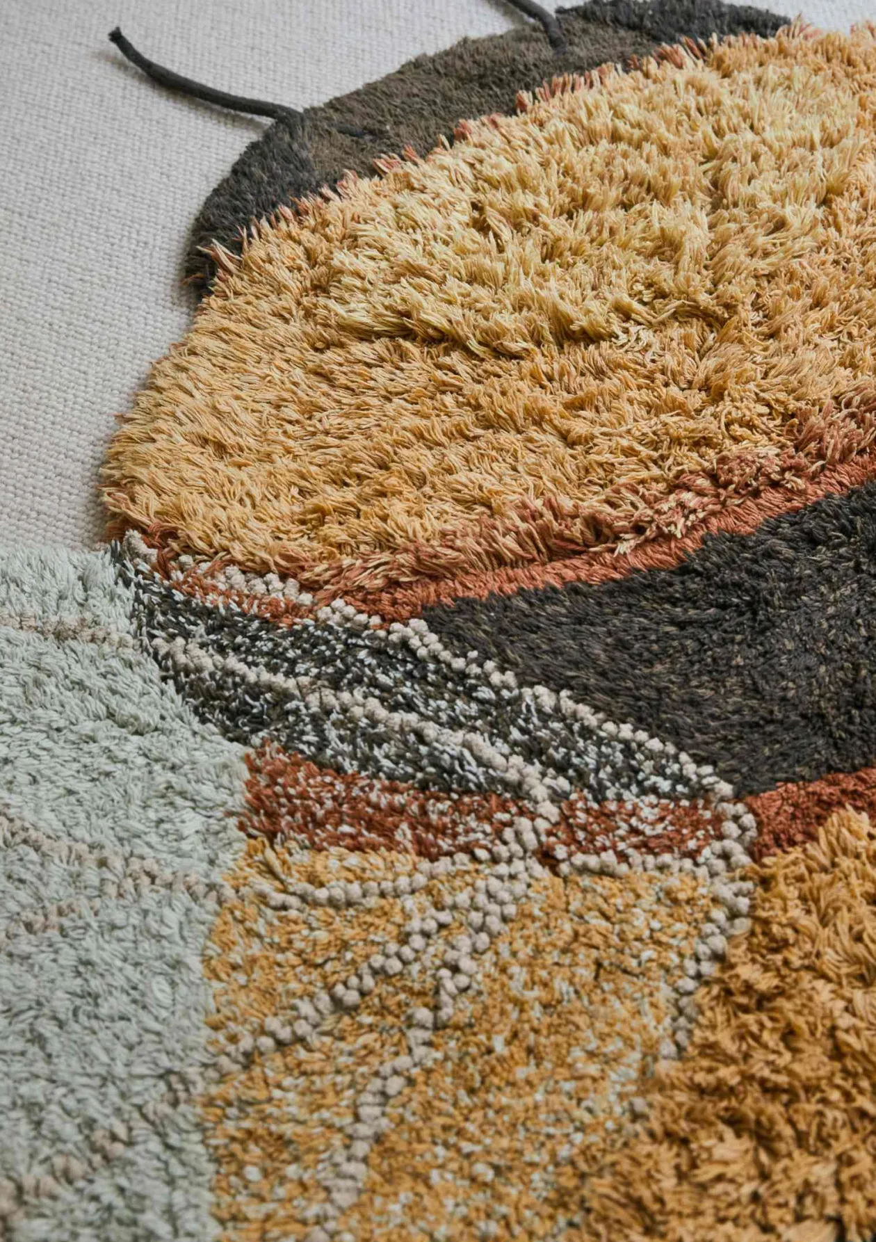 Teppich mit Tiermotiv 'Bee' Honey / Black / Natural waschbar 150 x 115 cm