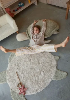 Teppich mit Tiermotiv 'Sea Turtle' waschbar 130 x 110 cm