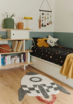 Teppich mit Weltraum-Motiv 'Rocket' waschbar 135 x 85 cm