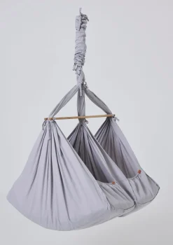 3-tlg. Federwiegen-Set 'Premium' für Zwillinge Grau