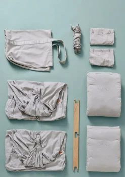 3-tlg. Federwiegen-Set 'Premium' für Zwillinge Grau