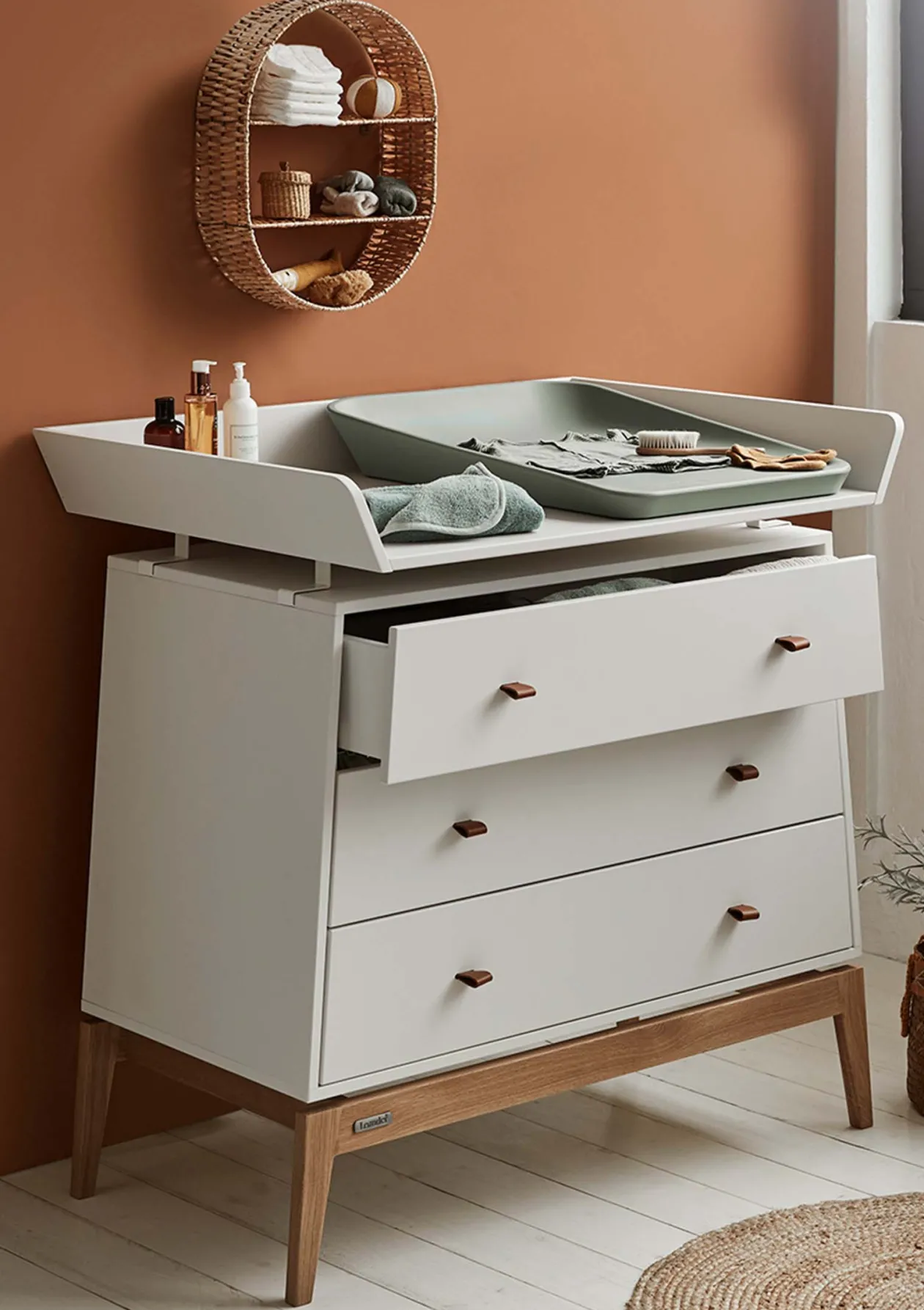 Topper Wickelauflage Organic 'Dots' Sage Green