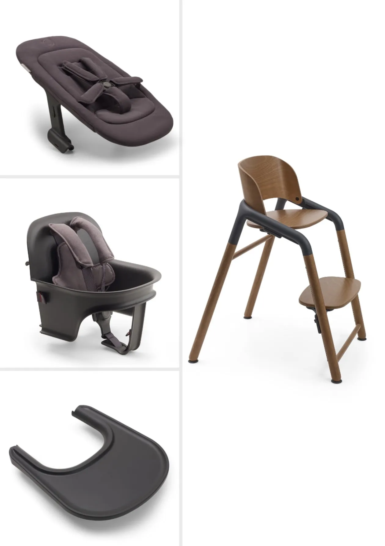 Ultimatives Hochstuhl-Set 'Giraffe' warmes Holz / Grau