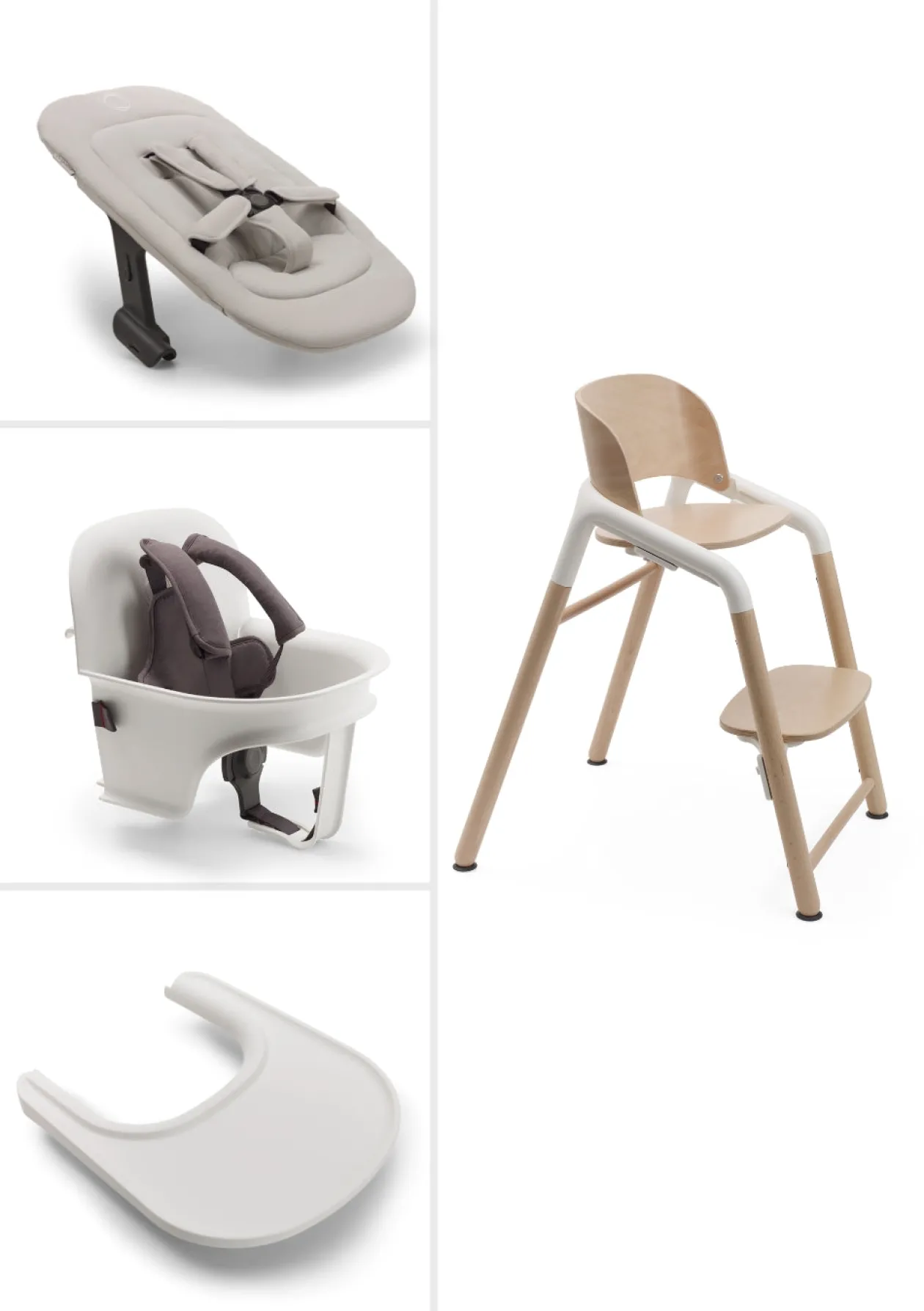 Ultimatives Hochstuhl-Set 'Giraffe' neutrales Holz / Weiß