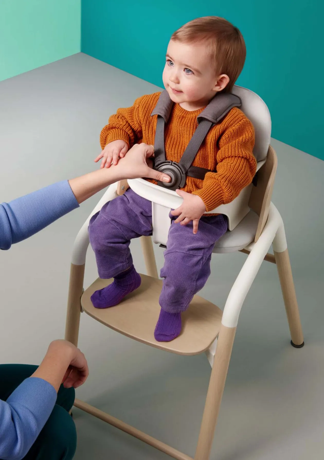 Ultimatives Hochstuhl-Set 'Giraffe' neutrales Holz / Weiß