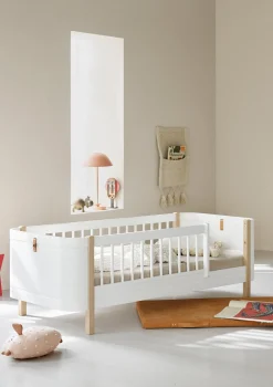 Umbauset für 'Wood Mini+' Babybett zum Juniorbett Weiß / Eiche
