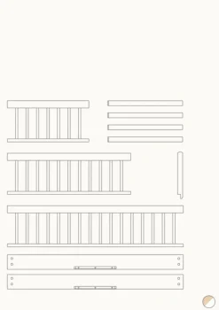 Umbauset für 'Wood Mini+' Babybett zum Juniorbett Weiß / Eiche