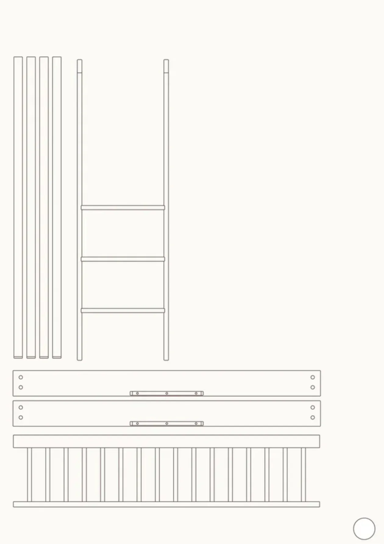 Umbauset für 'Wood Mini+' Baby- und Juniorbett zum halbhohen Etagenbett Weiß
