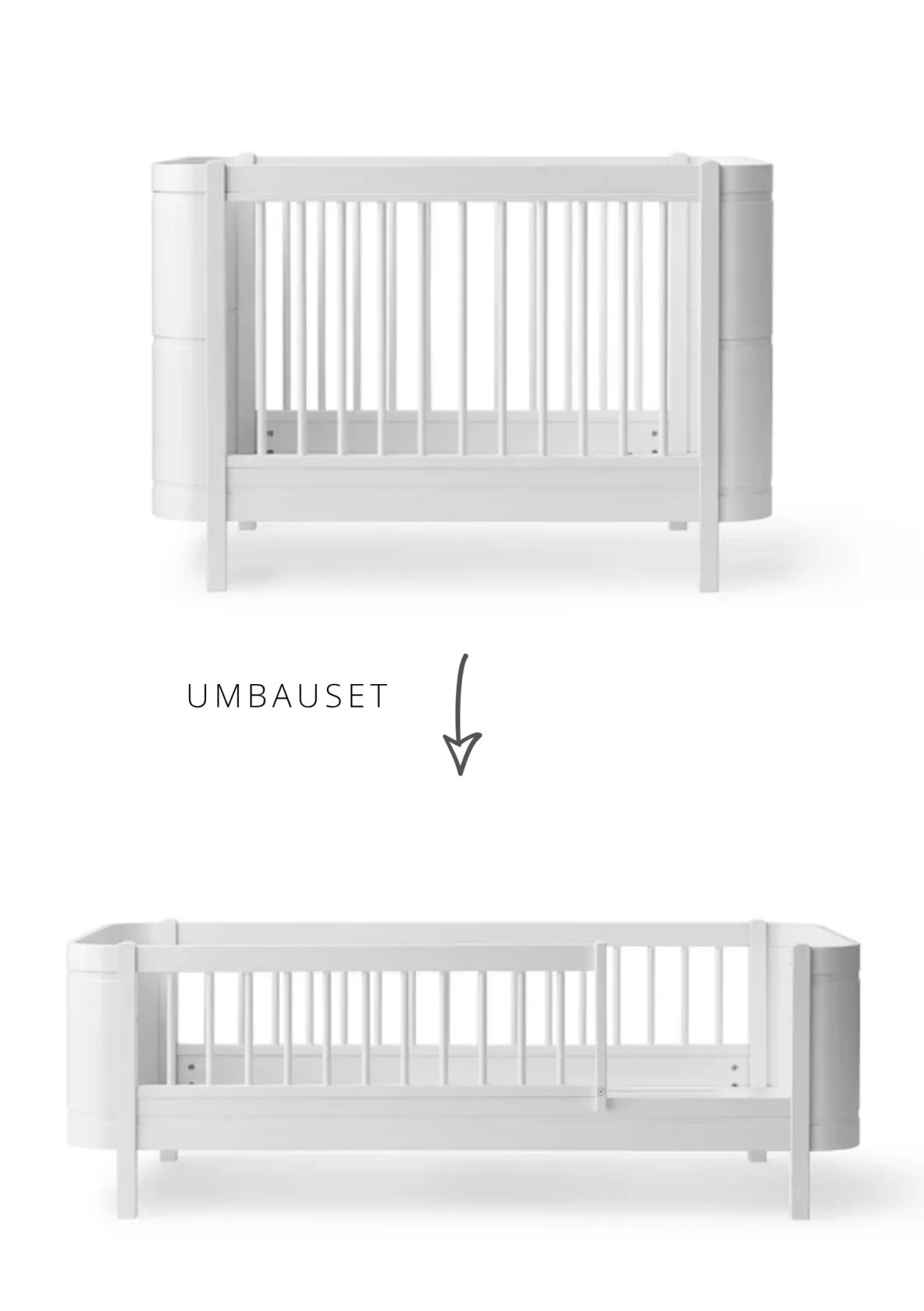 Umbauset für 'Wood Mini+' Babybett zum Juniorbett Weiß