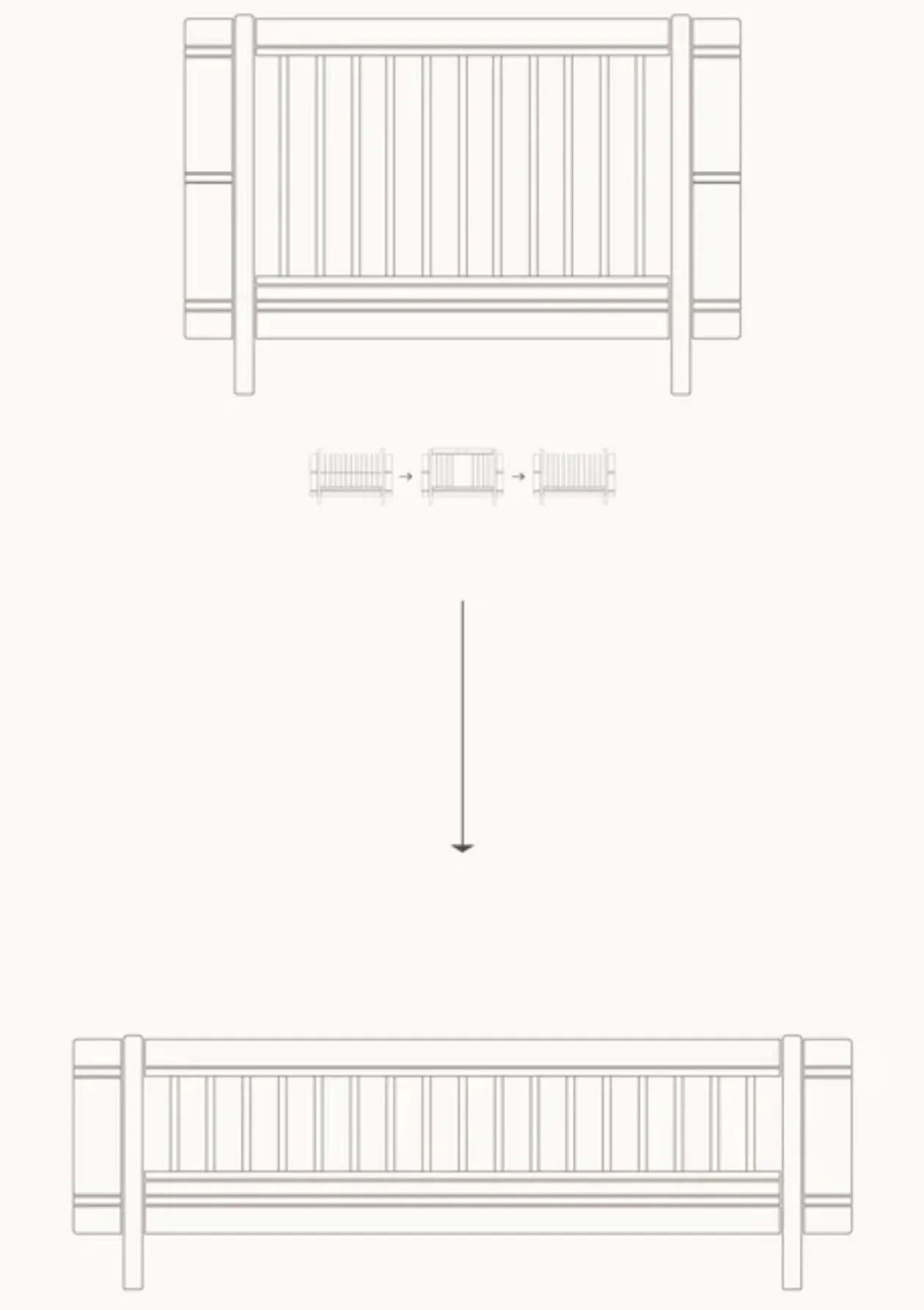 Umbauset für 'Wood Mini+' Babybett zum Juniorbett Weiß