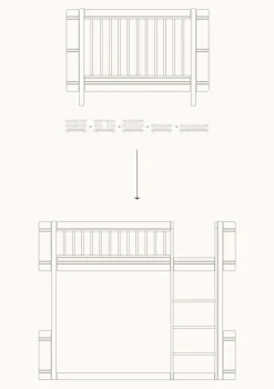 Umbauset für 'Wood Mini+' Babybett inkl. Junior-Erweiterung zum halbhohen Hochbett Eiche