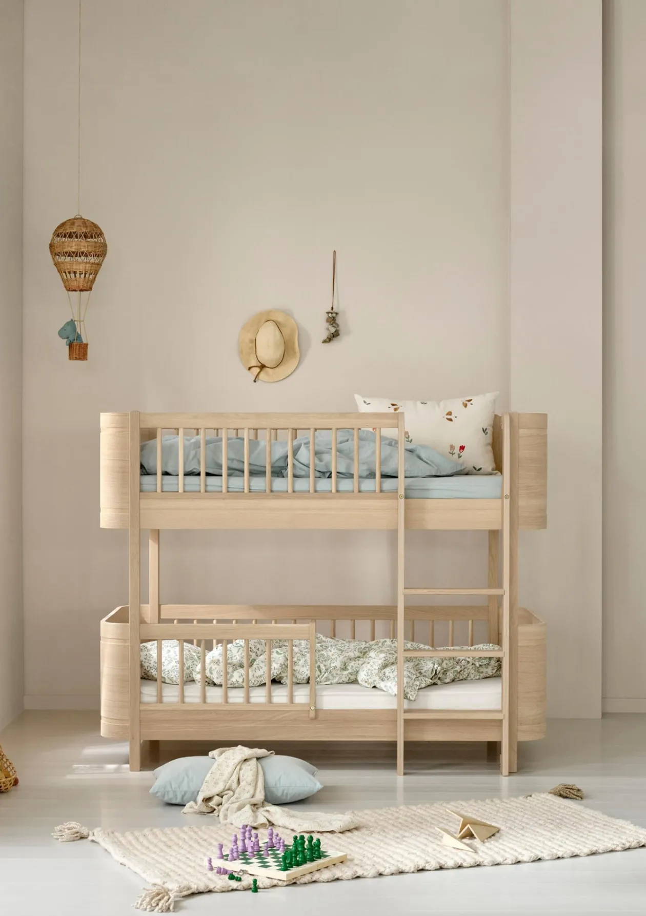 Umbauset für 'Wood Mini+' Baby- und Juniorbett zum halbhohen Etagenbett Eiche