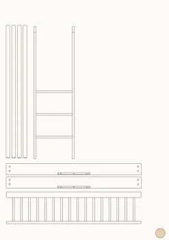 Umbauset für 'Wood Mini+' Baby- und Juniorbett zum halbhohen Etagenbett Eiche