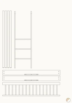Umbauset für 'Wood Mini+' Baby- und Juniorbett zum halbhohen Etagenbett Weiß / Eiche