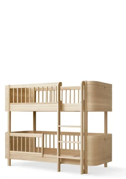 Umbauset für 'Wood Mini+' Babybett inkl. Junior-Erweiterung zum halbhohen Etagenbett Eiche
