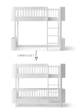 Umbauset für 'Wood Mini+' halbhohes Hochbett zum halbhohen Etagenbett Weiß