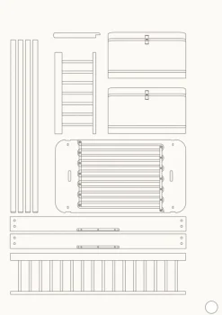 Umbauset für 'Wood Mini+' halbhohes Hochbett zum halbhohen Etagenbett Weiß