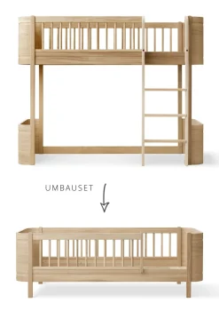 Umbauset für 'Wood Mini+' halbhohes Hochbett zum Juniorbett Eiche
