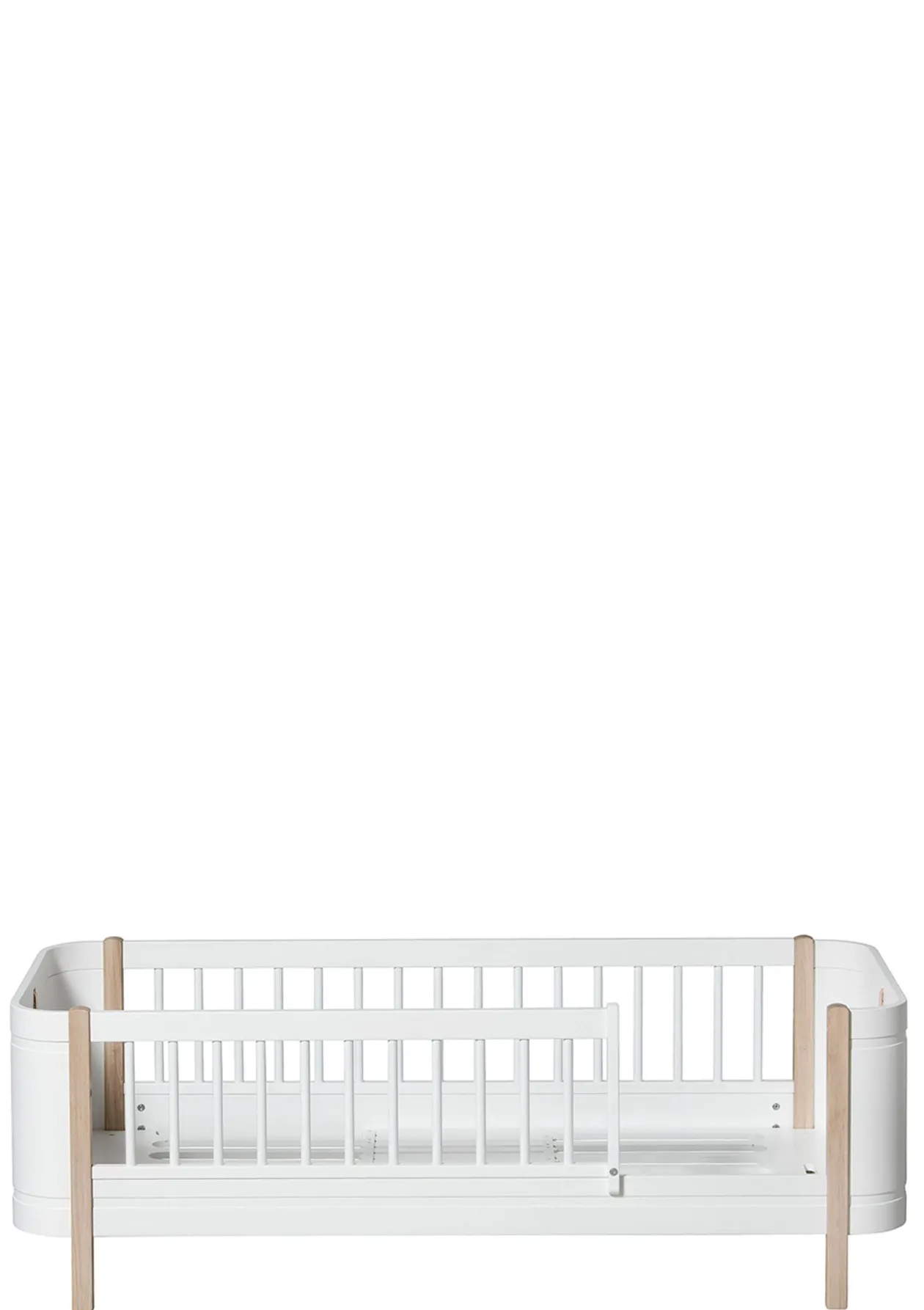 Umbauset für 'Wood Mini+' halbhohes Hochbett zum Juniorbett Weiß / Eiche