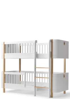 Umbauset für 'Wood Mini+' Juniorbett zum halbhohen Etagenbett Weiß / Eiche