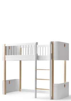 Umbauset für 'Wood Mini+' Juniorbett zum halbhohen Hochbett Weiß / Eiche