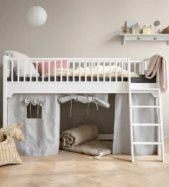 Vorhang für halbhohes Hochbett & Etagenbett 'Seaside Classic' rosa Streifen