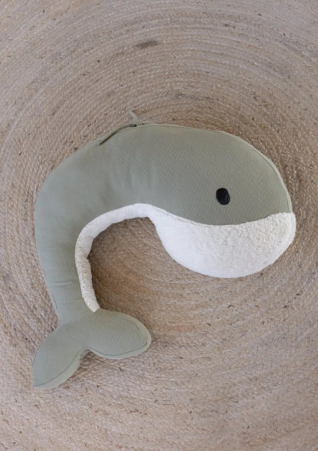 Wal Stillkissen 'Whale Momo' Eukalyptus grün