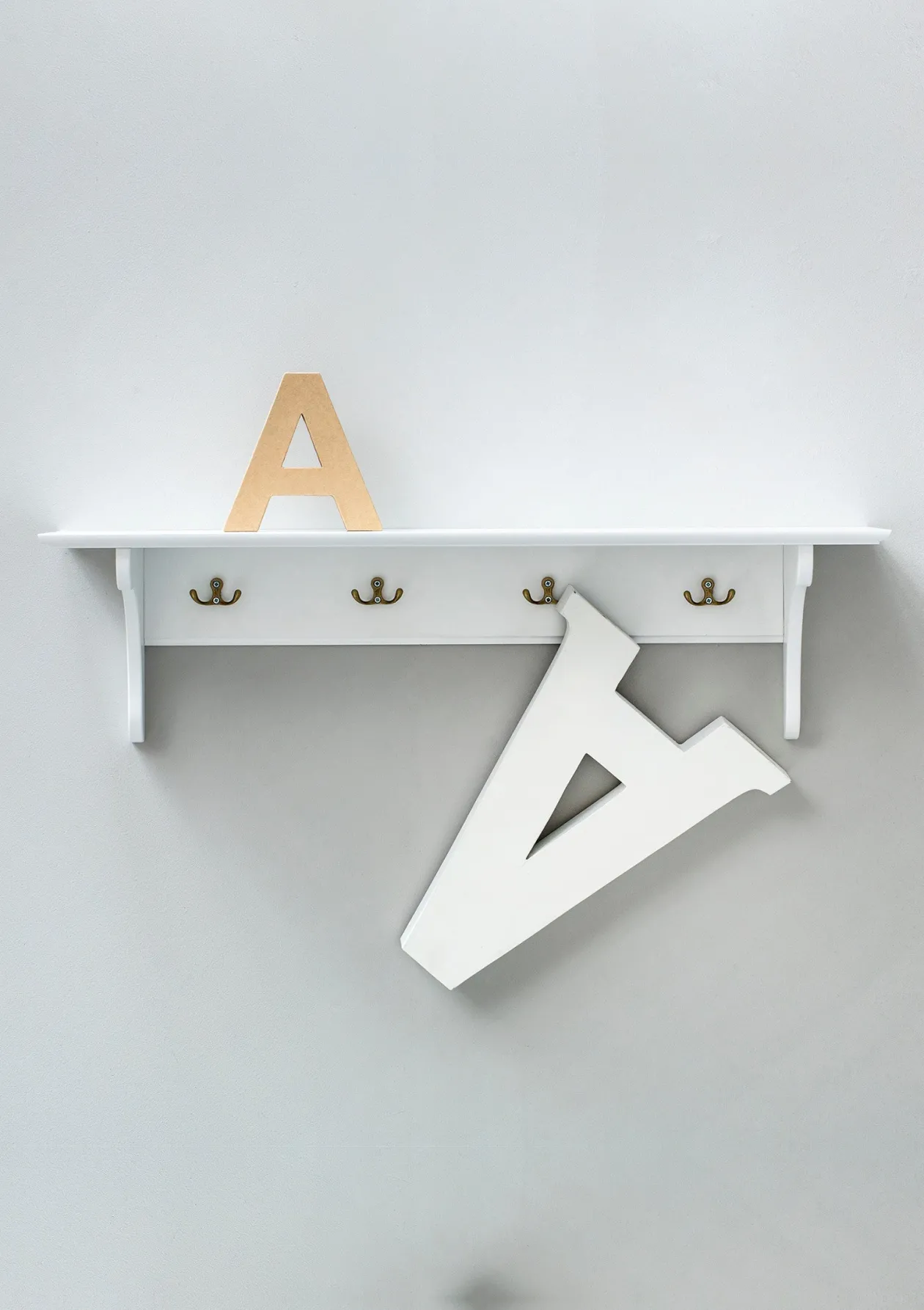 Wandregal 'Seaside' groß mit Haken weiß