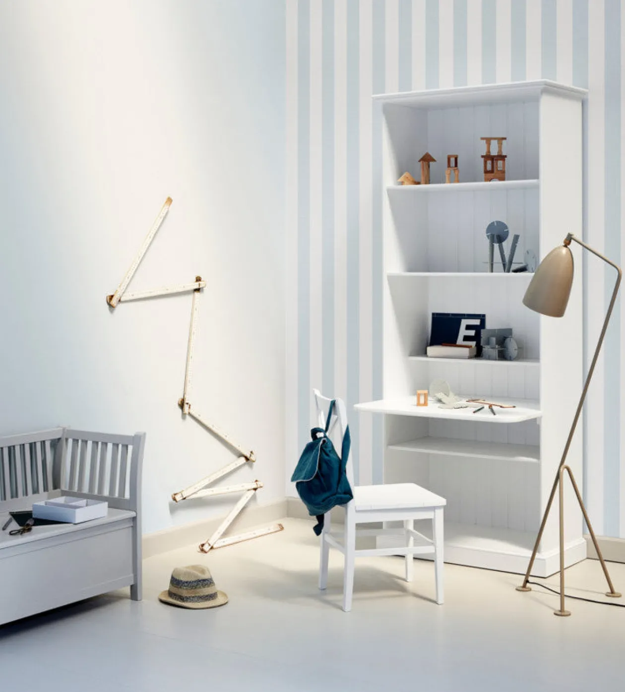 Wandregal 'Seaside' groß mit Haken weiß