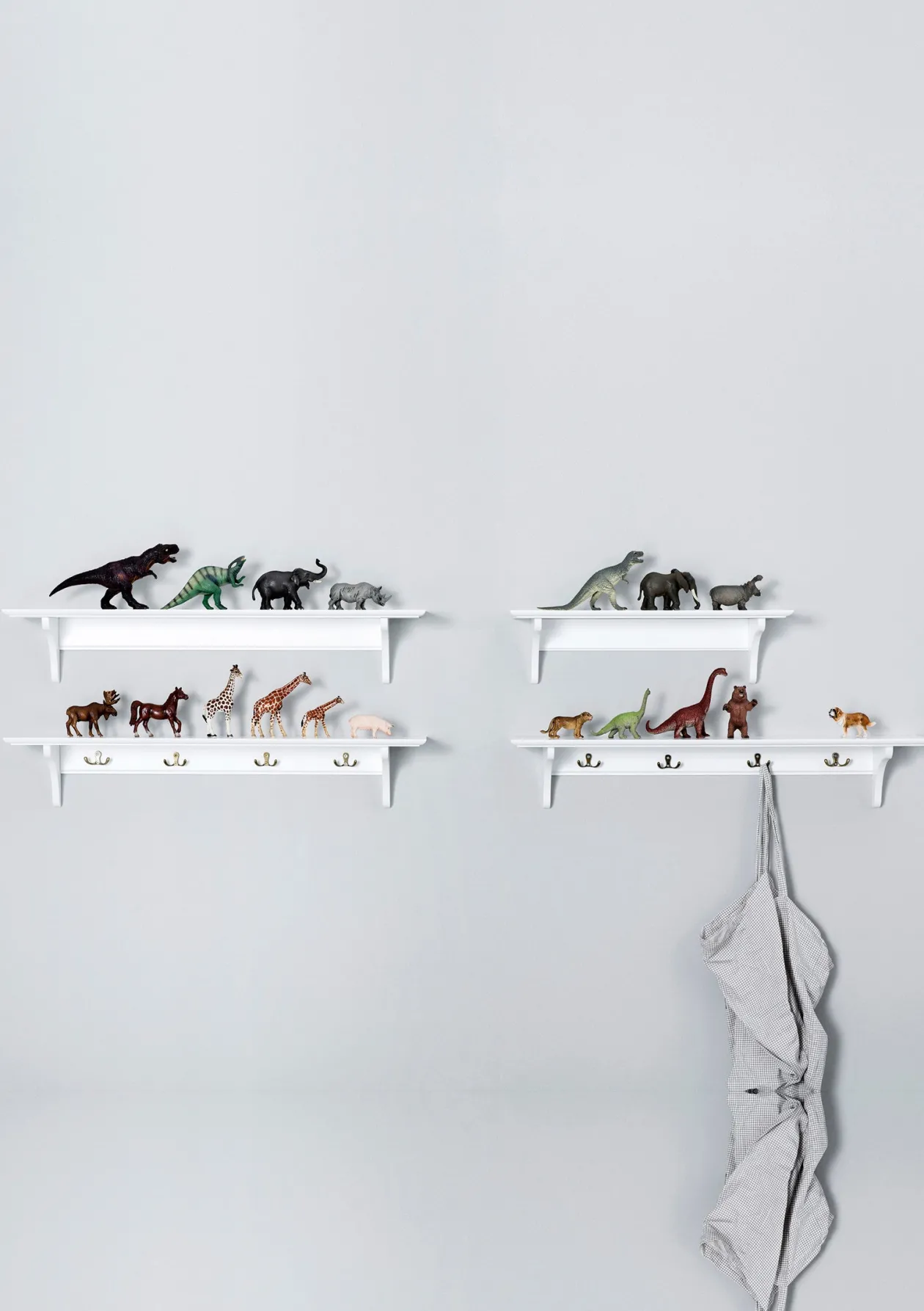 Wandregal 'Seaside' klein mit Haken weiß