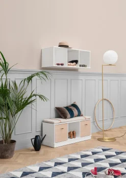 Wandregal 'Wood' horizontal 3x1 weiß