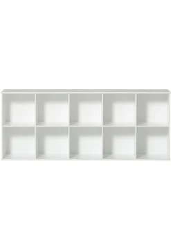 Wandregal 'Wood' horizontal 5x2 weiß