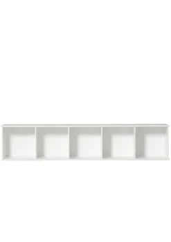 Wandregal 'Wood' horizontal 5x1 weiß