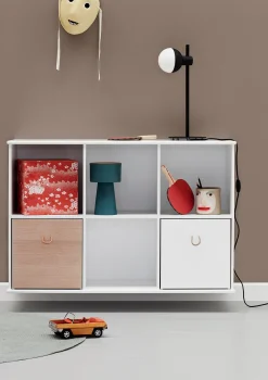 Wandregal 'Wood' horizontal 3x2 weiß