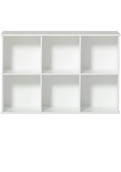Wandregal 'Wood' horizontal 3x2 weiß