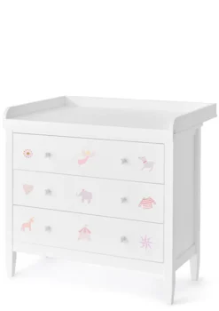 (Wickel-)Kommode weiß handbemalt