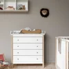 Wickelkommode 'Wood' 4 Schubladen weiß/Eiche