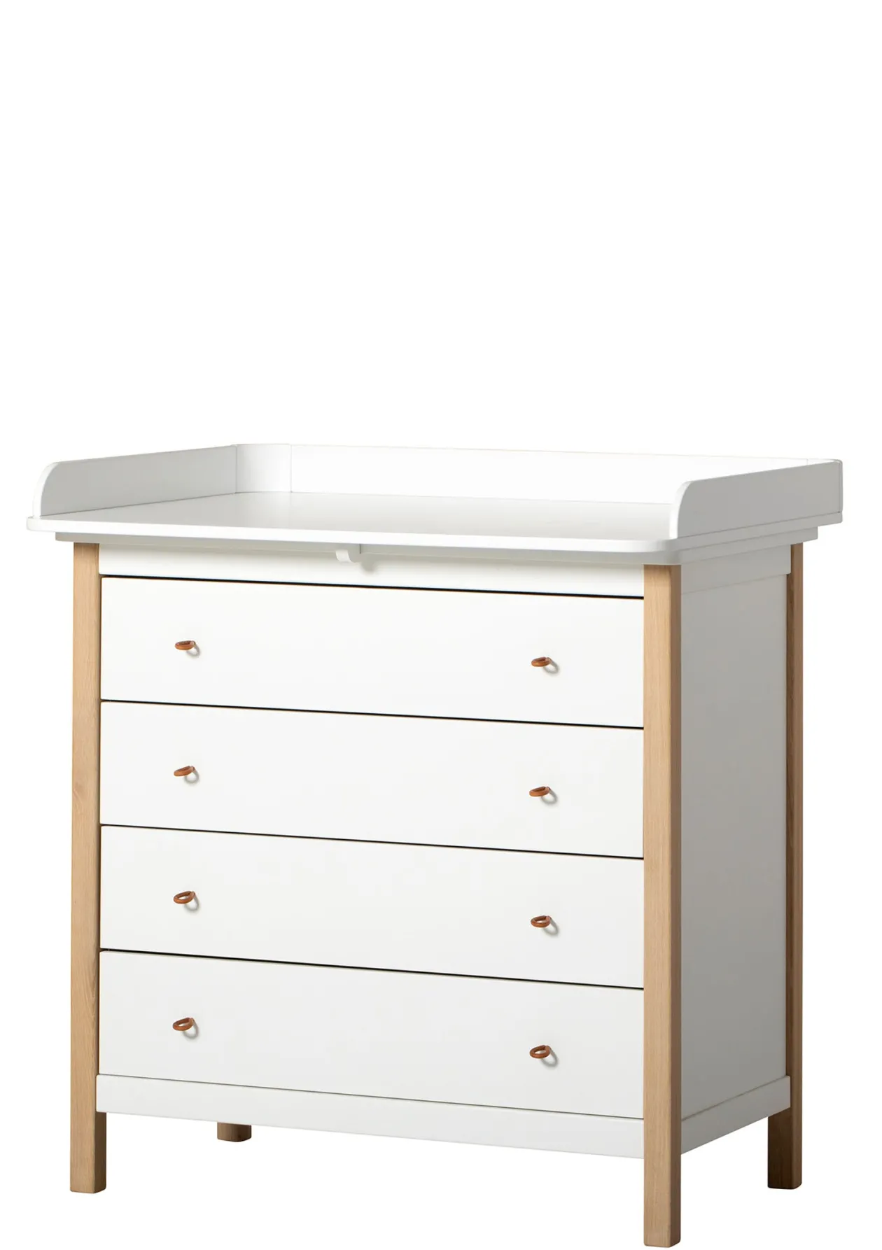 Wickelkommode 'Wood' 4 Schubladen weiß/Eiche
