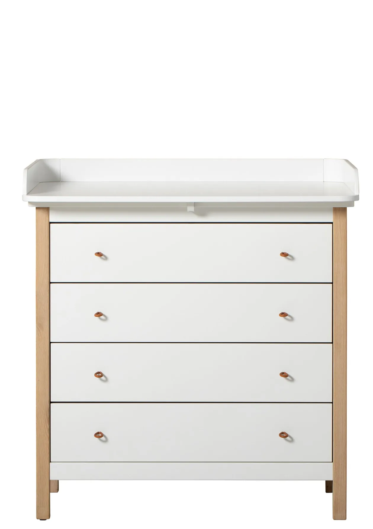 Wickelkommode 'Wood' 4 Schubladen weiß/Eiche