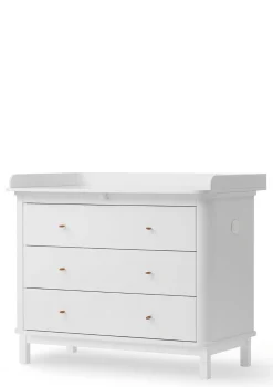 (Wickel-)Kommode 'Wood' 3 Schubladen Weiß