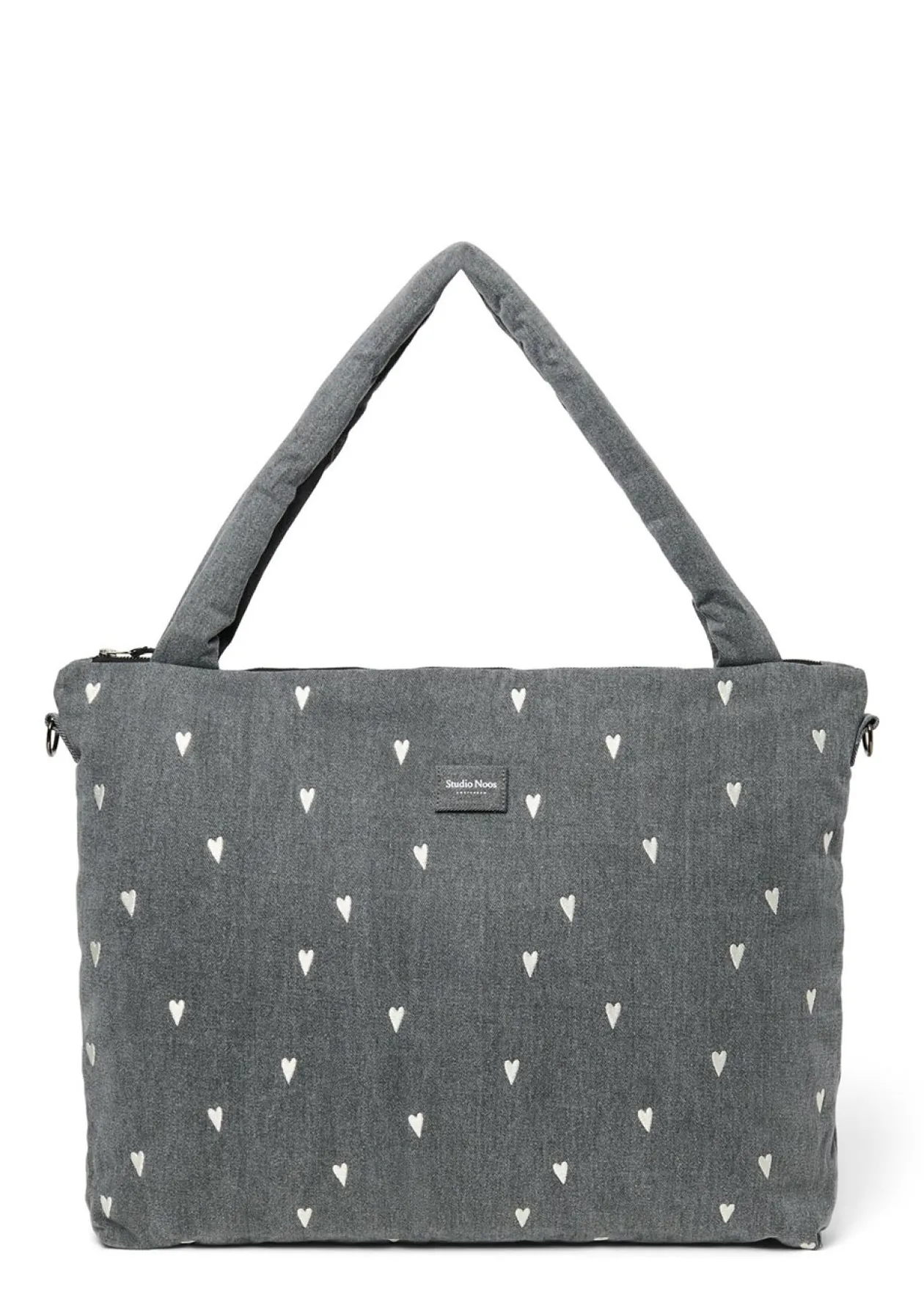 Wickeltasche 'Denim Diaper Bag' Grey Hearts