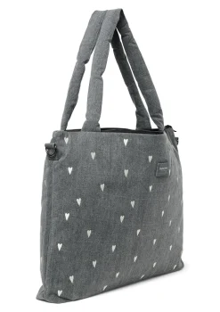 Wickeltasche 'Denim Diaper Bag' Grey Hearts