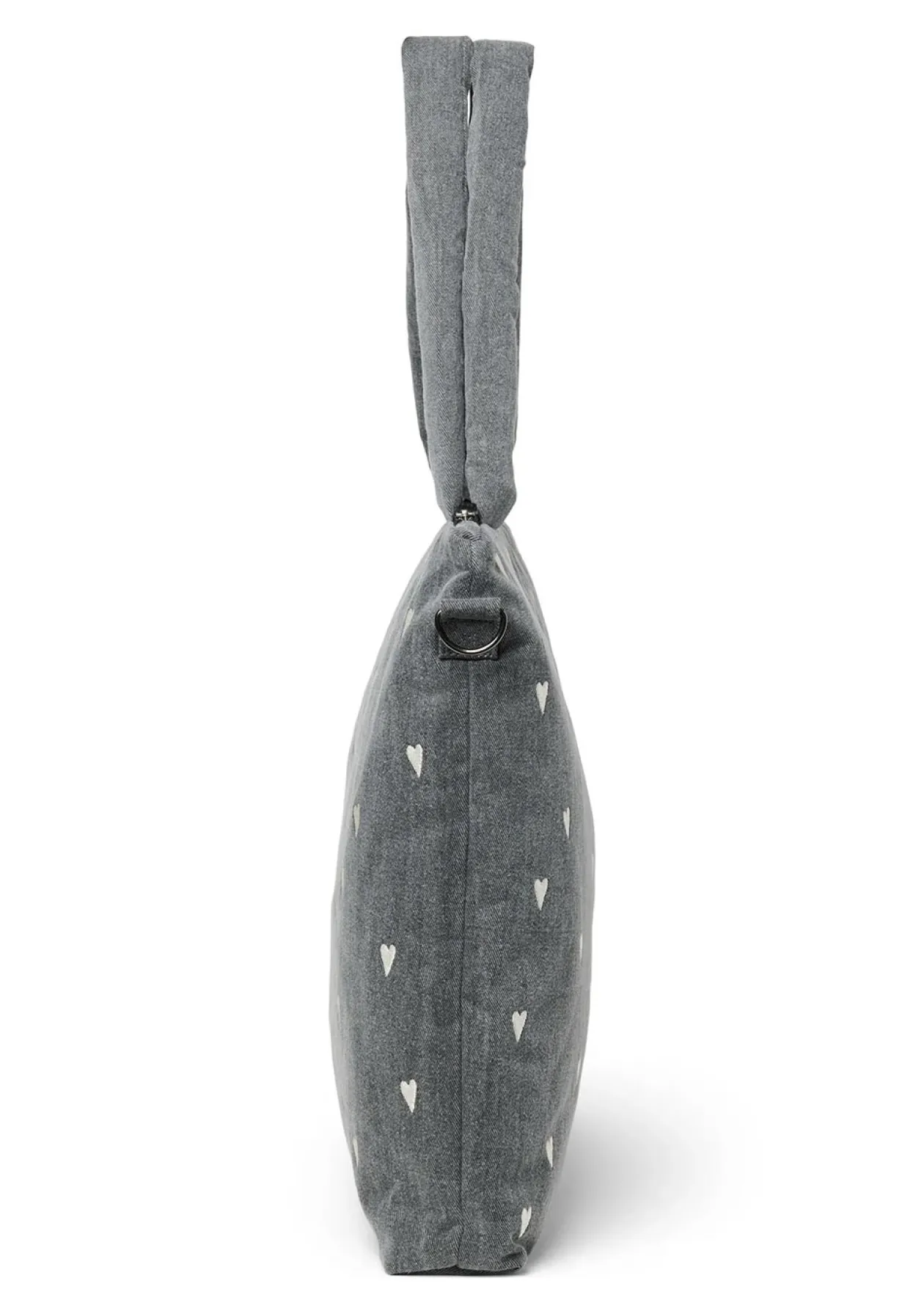 Wickeltasche 'Denim Diaper Bag' Grey Hearts