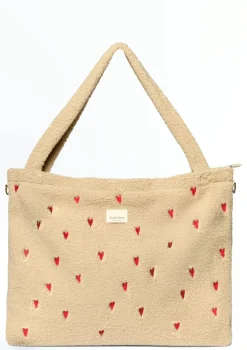 Wickeltasche 'Teddy Diaper Bag' Ecru Hearts