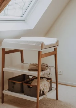 Wickeltisch 'Hip' white natural