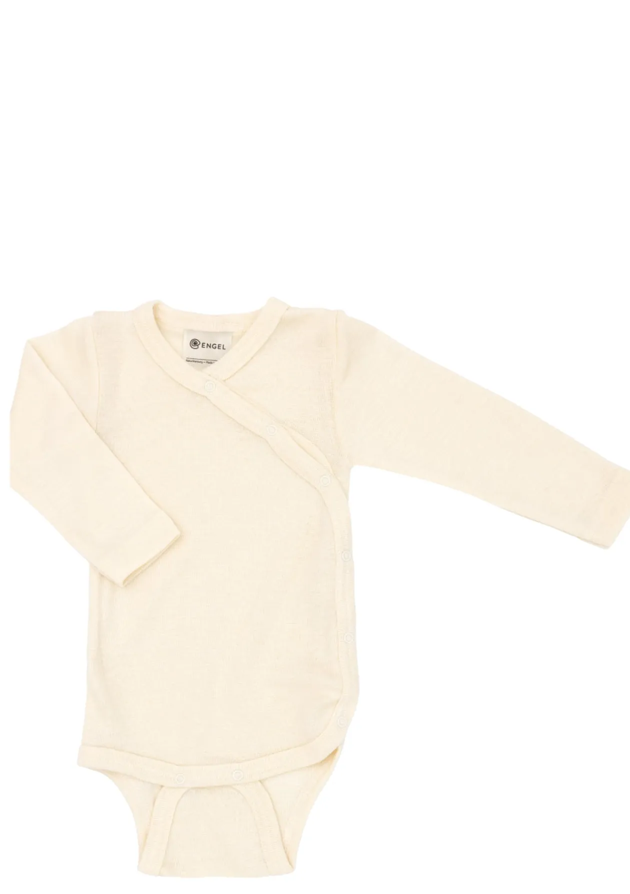 Wolle/Seide Wickelbody Langarm natur